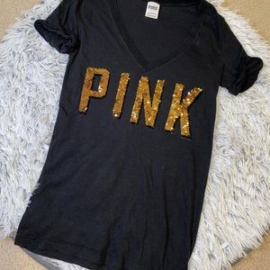 PINK VS Short Sleeve V Neck Shirt